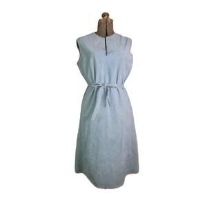 Vintage 70s Skinner‎ Ultra Suede Midi Dress Volup Blue Union Made A Line Large
